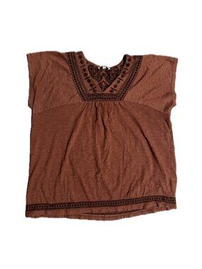 SONOMA Rust Boho Embroidered Sleeveless Vest Top Size L